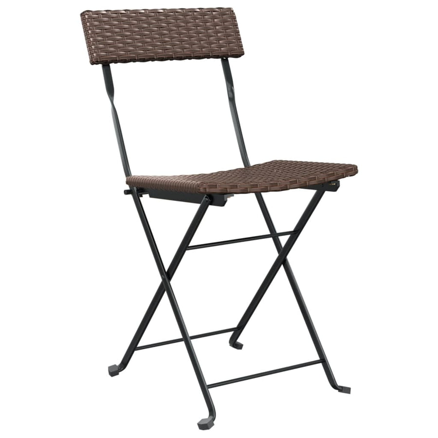 Bistrostoelen Inklapbaar Poly Rattan En Staal 2 Bruin