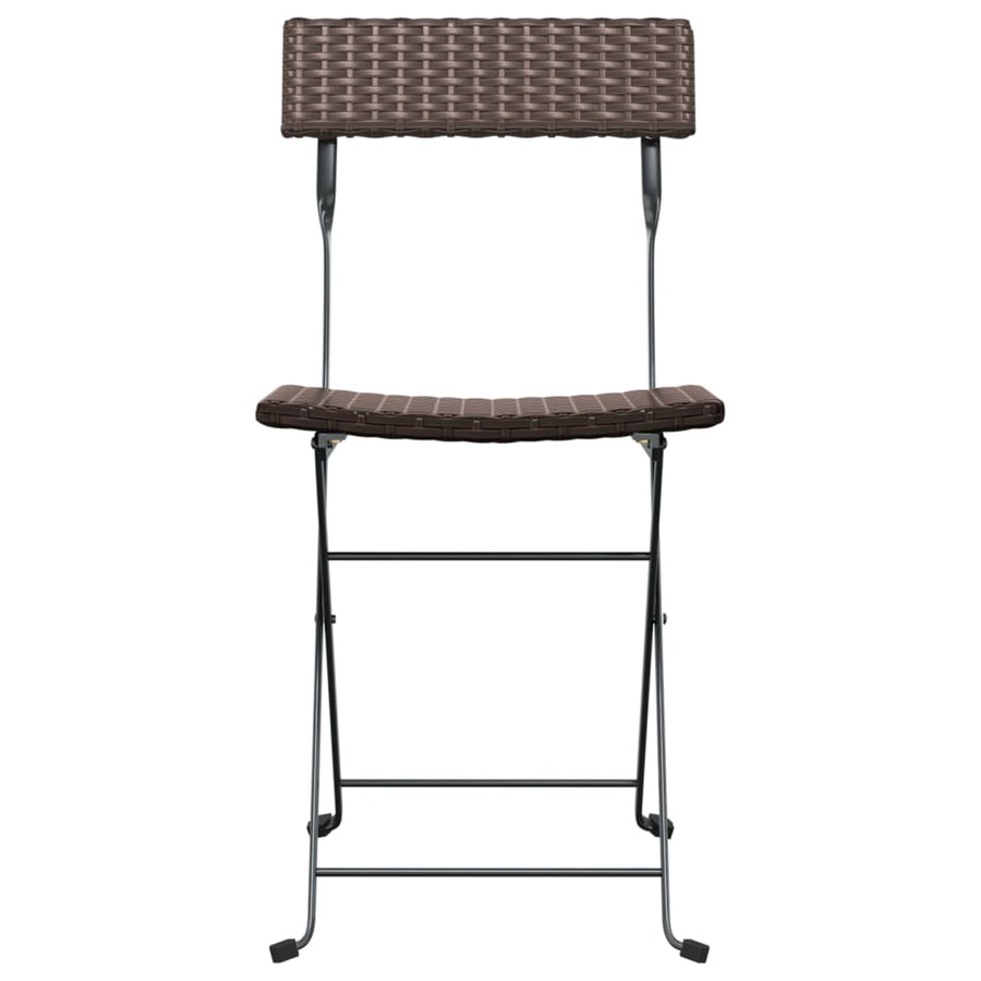 Bistrostoelen Inklapbaar Poly Rattan En Staal 2 Bruin