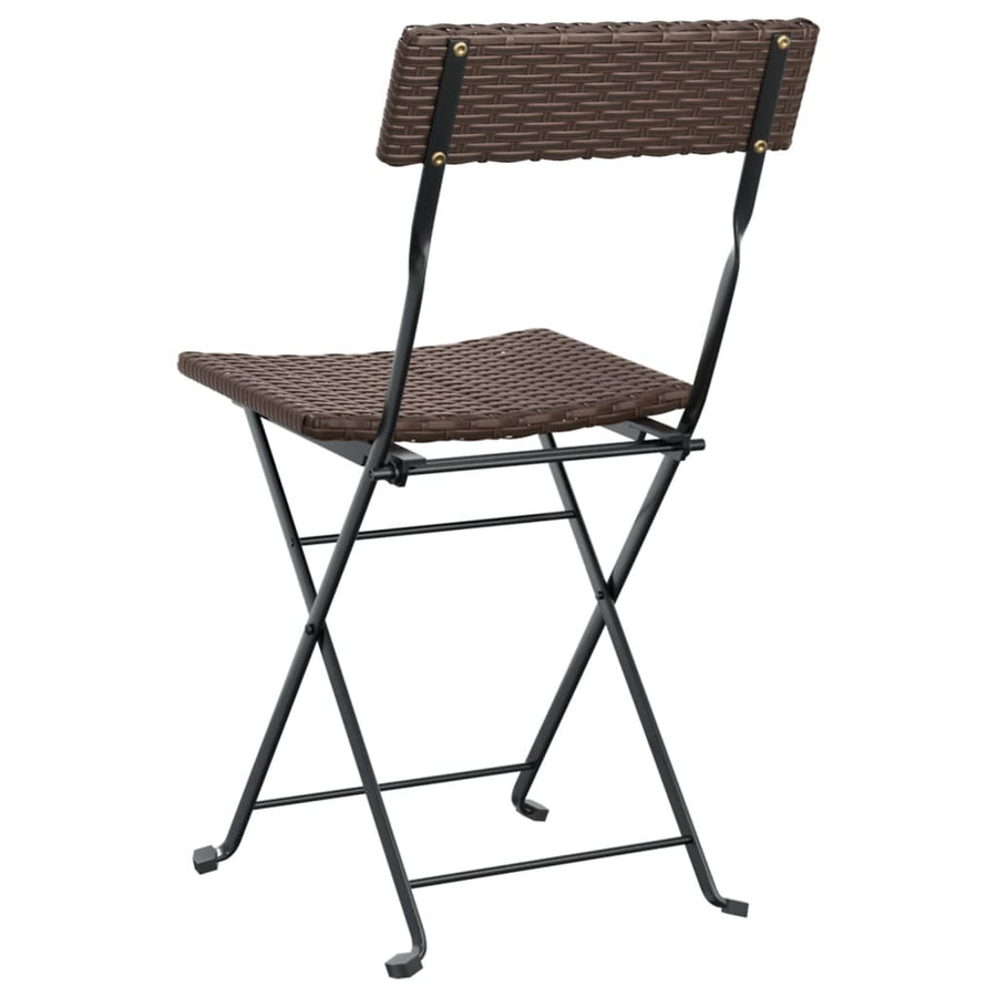 Bistrostoelen Inklapbaar Poly Rattan En Staal 2 Bruin