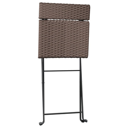 Bistrostoelen Inklapbaar Poly Rattan En Staal 2 Bruin