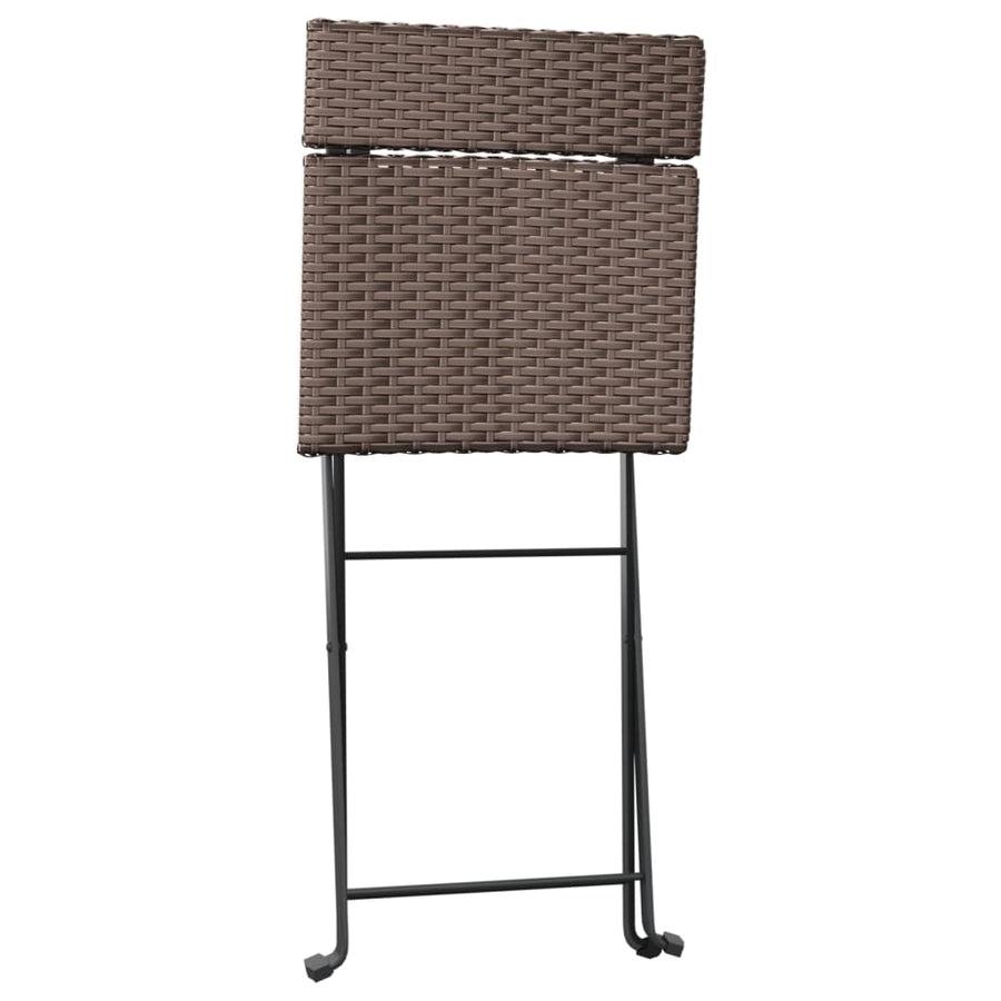 Bistrostoelen Inklapbaar Poly Rattan En Staal 2 Bruin