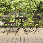 Bistrostoelen 2 st inklapbaar poly rattan staal bruin