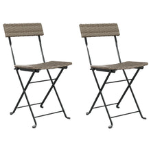 Bistrostoelen Inklapbaar Poly Rattan En Staal 2 Grijs