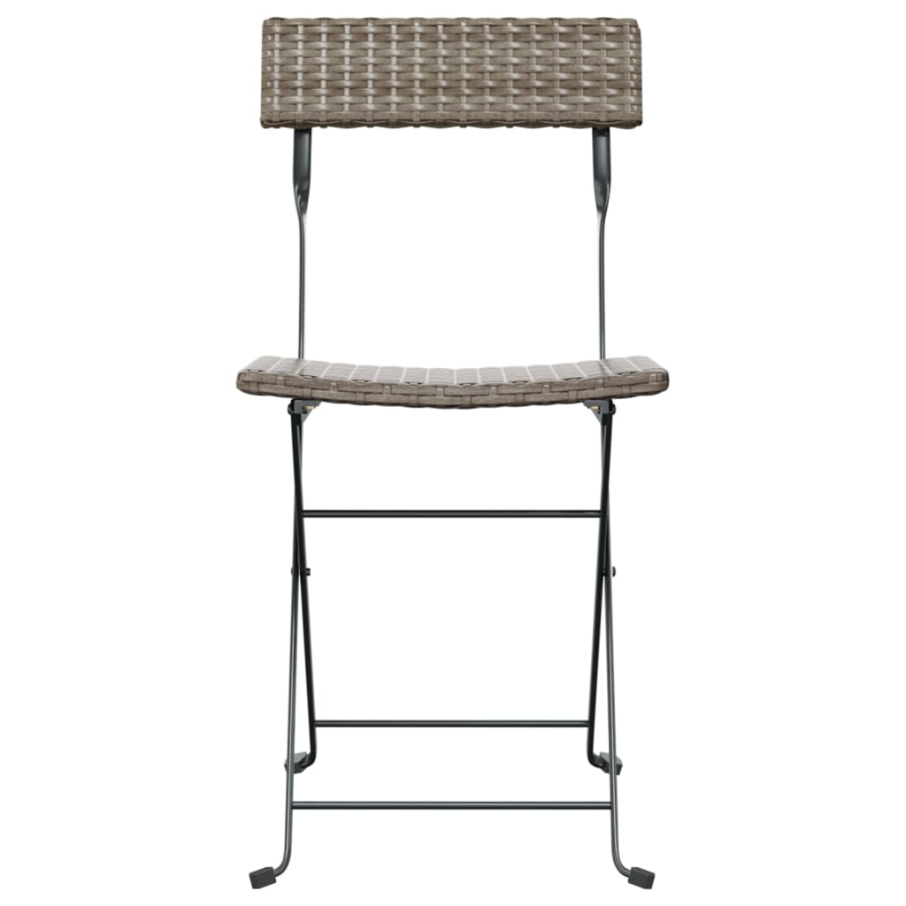 Bistrostoelen Inklapbaar Poly Rattan En Staal 2 Grijs