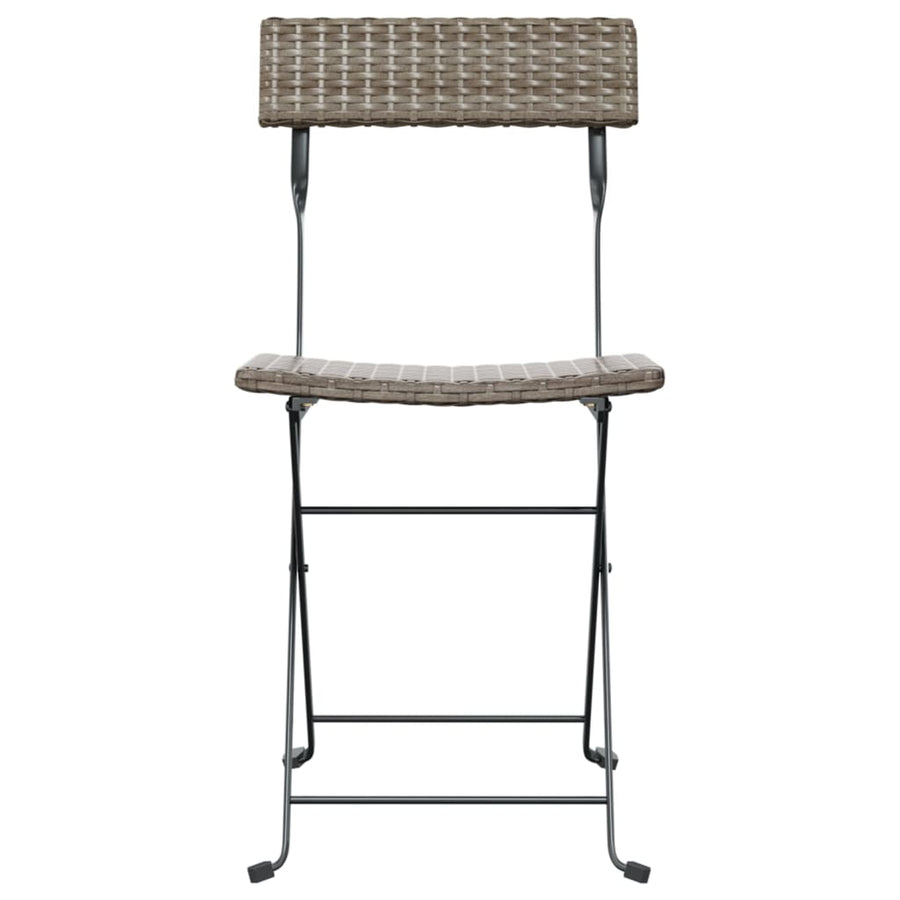 Bistrostoelen Inklapbaar Poly Rattan En Staal 2 Grijs