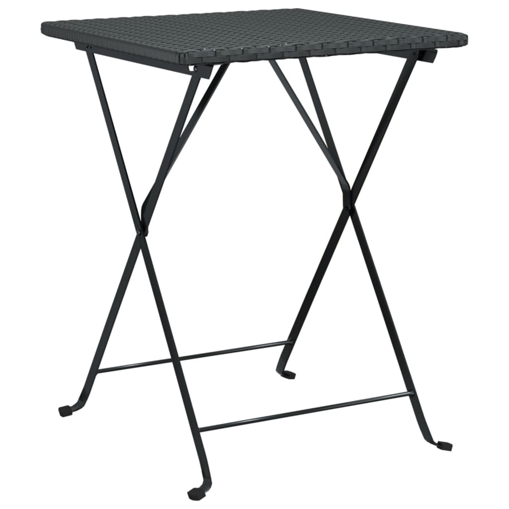 Bistroset Inklapbaar St Poly Rattan Zwart