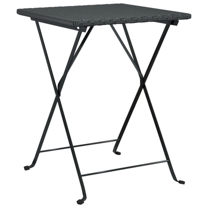 Bistroset Inklapbaar St Poly Rattan Zwart