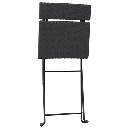 Bistroset Inklapbaar St Poly Rattan Zwart