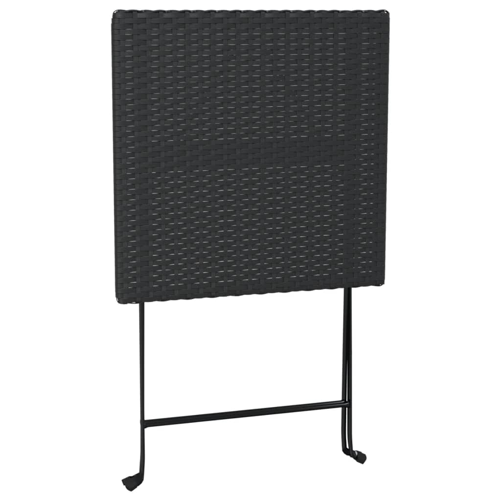 Bistroset Inklapbaar St Poly Rattan Zwart