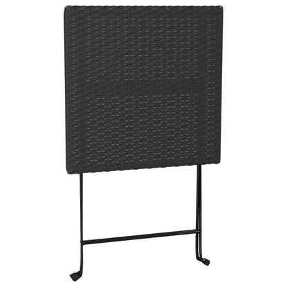 Bistroset Inklapbaar St Poly Rattan Zwart