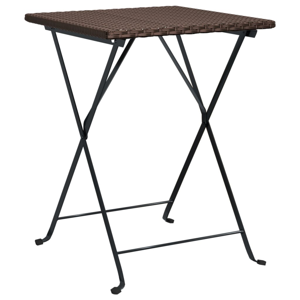 -Delige Bistroset Inklapbaar Poly Rattan Bruin