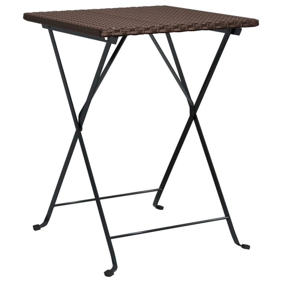 -Delige Bistroset Inklapbaar Poly Rattan Bruin