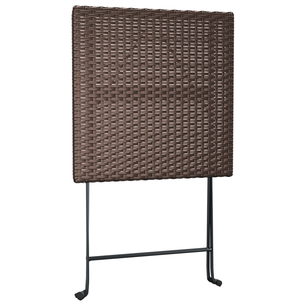 -Delige Bistroset Inklapbaar Poly Rattan Bruin