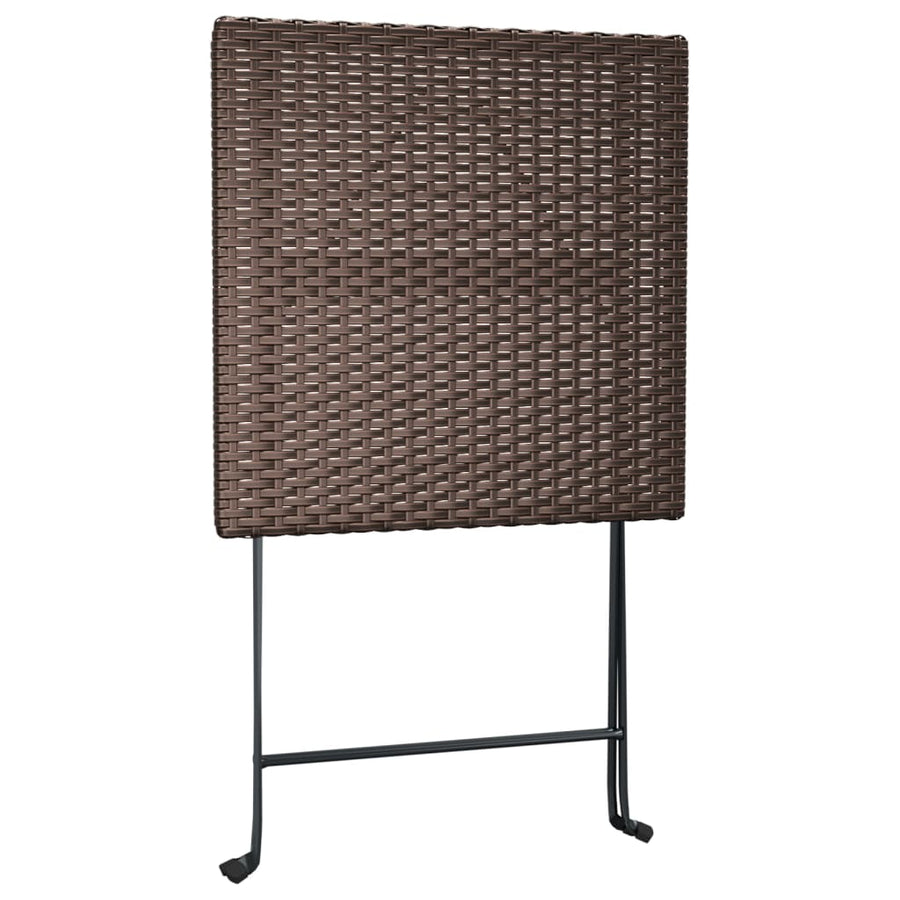 -Delige Bistroset Inklapbaar Poly Rattan Bruin