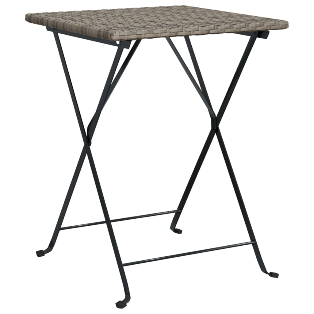 -Delige Bistroset Inklapbaar Poly Rattan Grijs