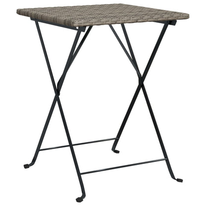 -Delige Bistroset Inklapbaar Poly Rattan Grijs