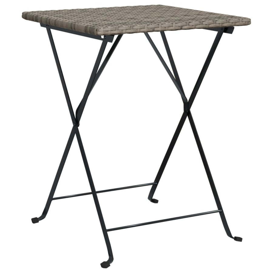 -Delige Bistroset Inklapbaar Poly Rattan Grijs