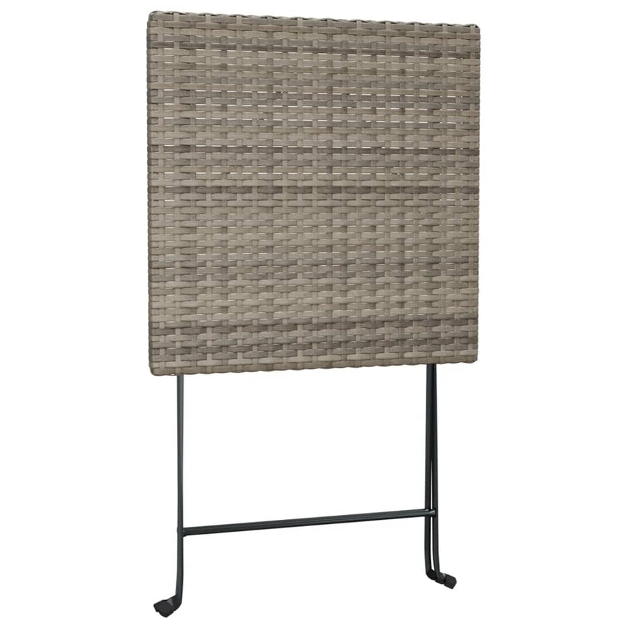 -Delige Bistroset Inklapbaar Poly Rattan Grijs