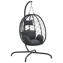 Hangstoel Met Kussen Poly Rattan En Staal Antracietkleurig