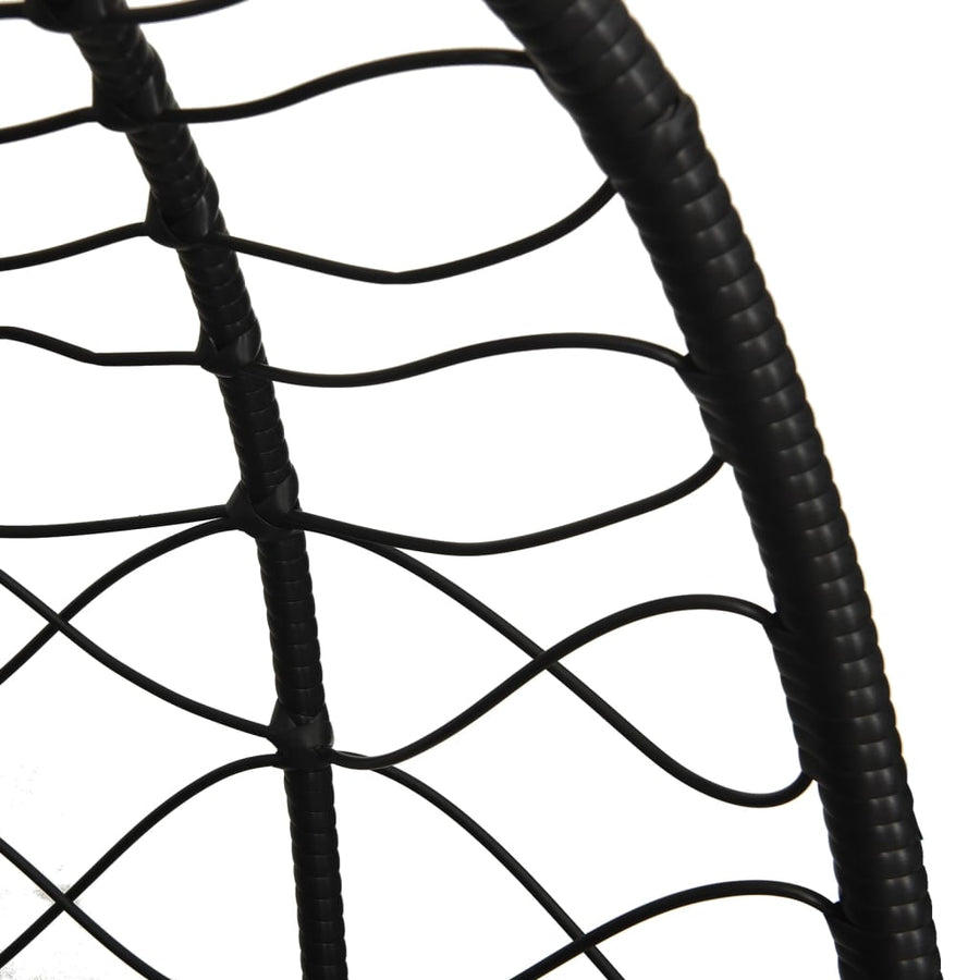 Hangstoel Met Kussen Poly Rattan En Staal Antracietkleurig