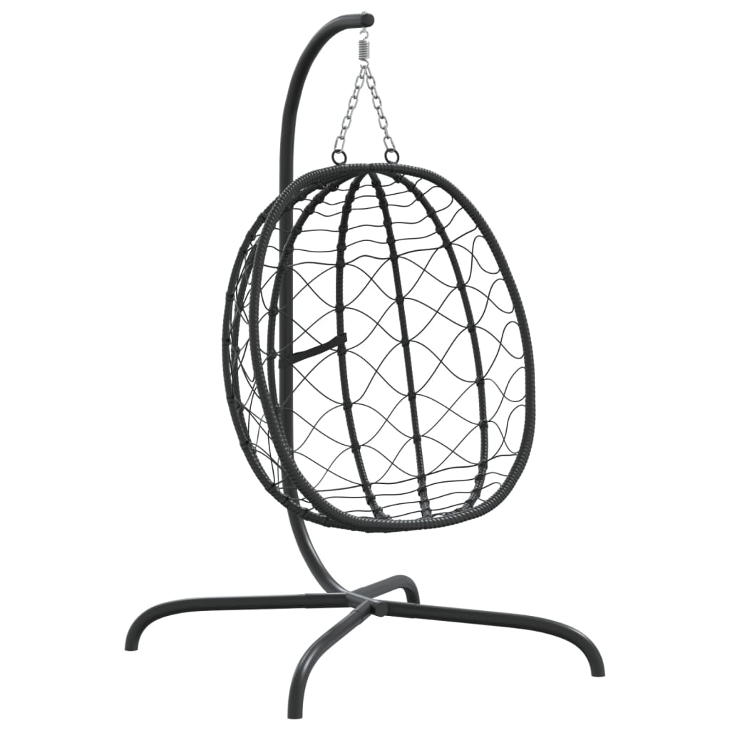 Hangstoel Met Kussen Poly Rattan En Staal Antracietkleurig