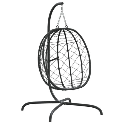 Hangstoel Met Kussen Poly Rattan En Staal Antracietkleurig