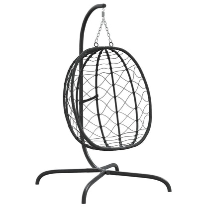 Hangstoel Met Kussen Poly Rattan En Staal Taupe