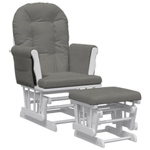 Schuifstoel Met Voetenbank Stof Donkergrijs dark grey and white