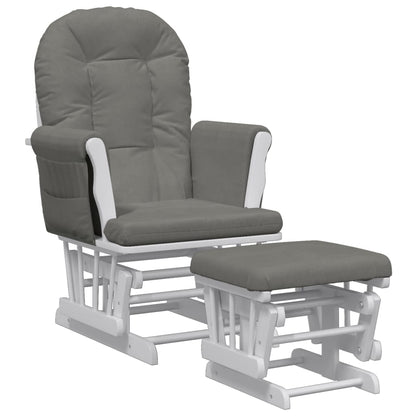 Schuifstoel Met Voetenbank Stof Donkergrijs dark grey and white