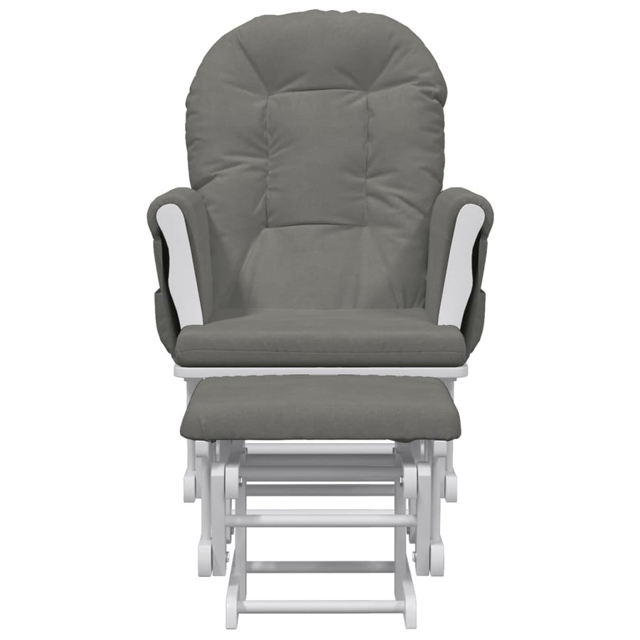 Schuifstoel Met Voetenbank Stof Donkergrijs dark grey and white