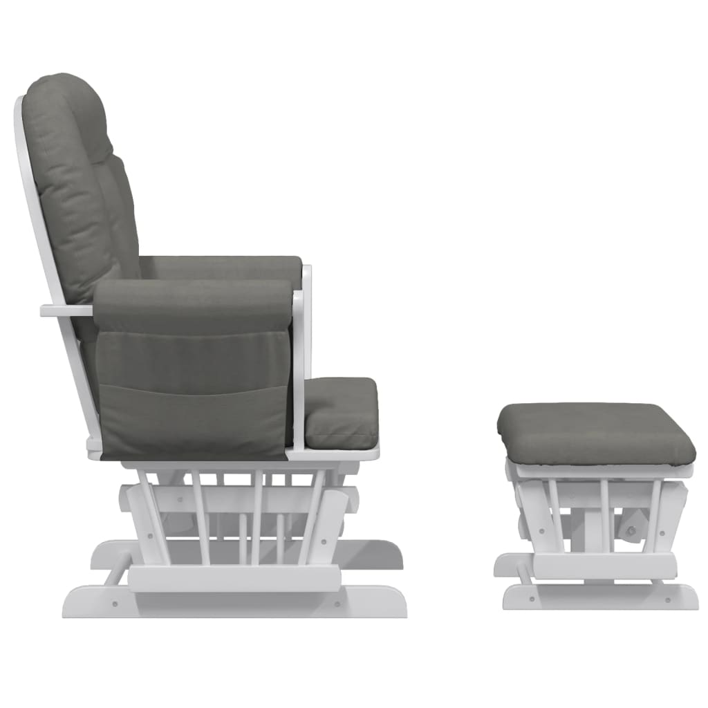 Schuifstoel Met Voetenbank Stof Donkergrijs dark grey and white