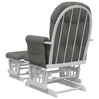 Schuifstoel Met Voetenbank Stof Donkergrijs dark grey and white