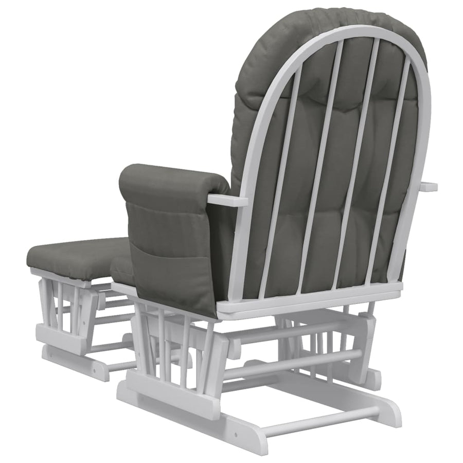 Schuifstoel Met Voetenbank Stof Donkergrijs dark grey and white