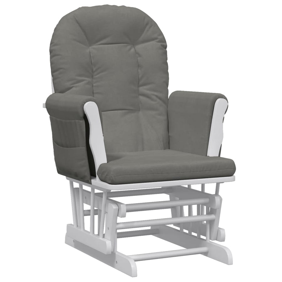 Schuifstoel Met Voetenbank Stof Donkergrijs dark grey and white