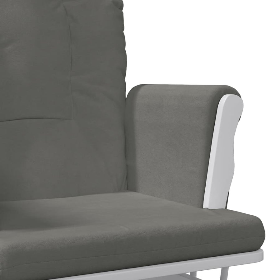 Schuifstoel Met Voetenbank Stof Donkergrijs dark grey and white
