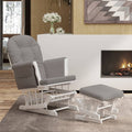 Recliner with footstool fabric light gray