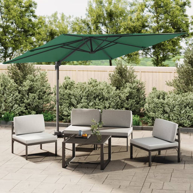 Zweefparasol Met Led-Verlichting 400X300 Cm Groen