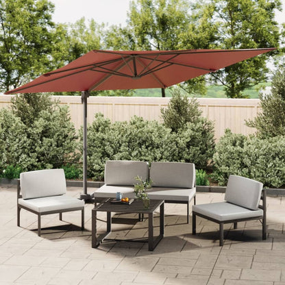 10-Delige Loungeset Met Kussens Poly Rattan Beige Blauw