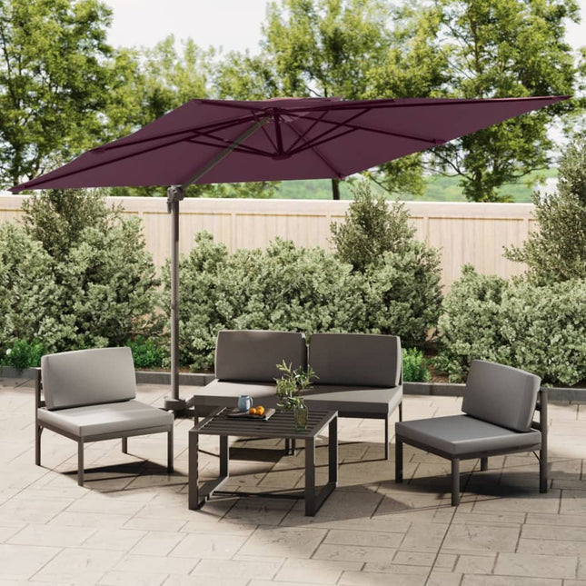 Zweefparasol Met Dubbel Dak 400X300 Cm Bordeauxrood