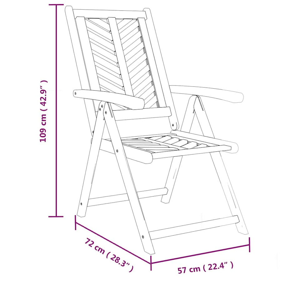 Tuinstoelen Verstelbaar Massief Acaciahout 2