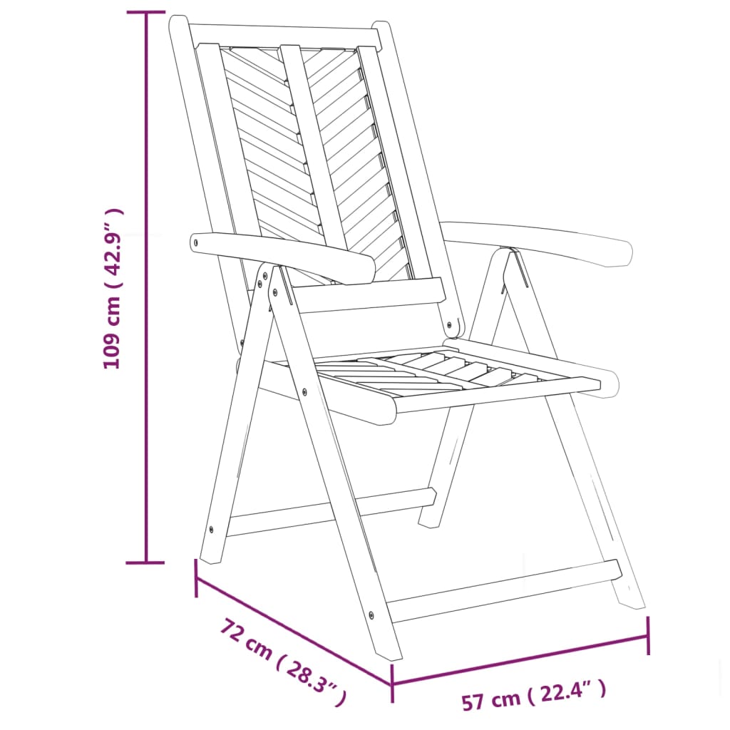 Tuinstoelen Verstelbaar Massief Acaciahout 3