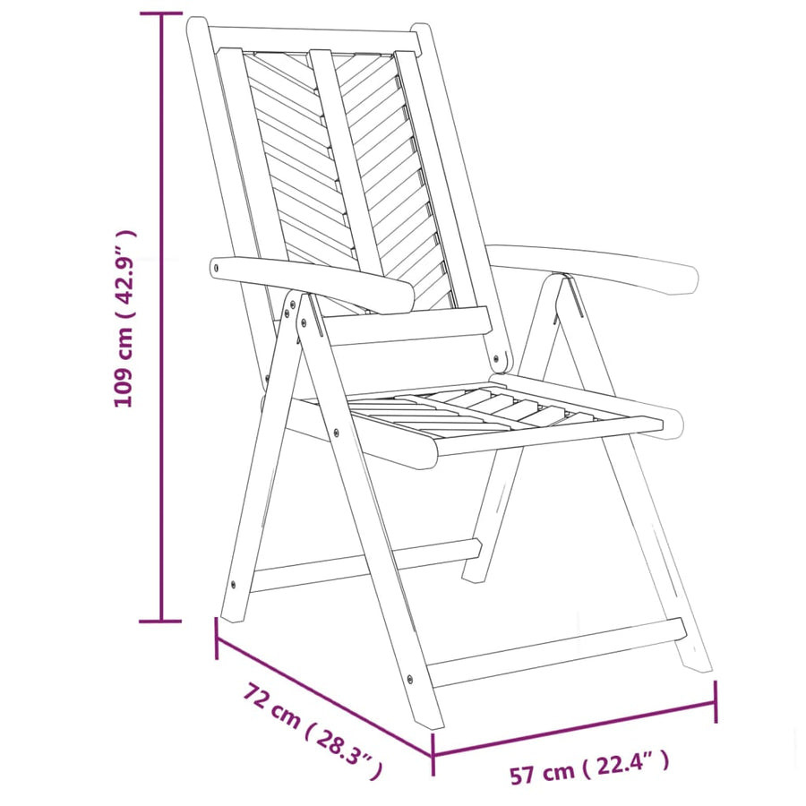 Tuinstoelen Verstelbaar Massief Acaciahout 3