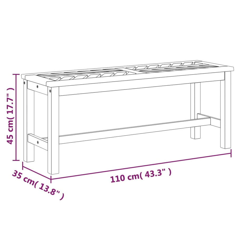 Tuinbank 110 Cm Massief Acaciahout 110 x 35 x 45 cm