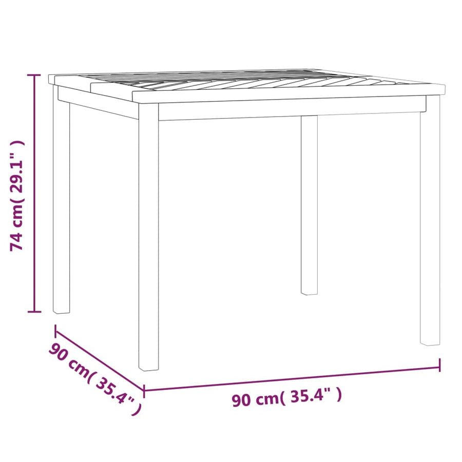 Tuintafel Massief Acaciahout 90 x 90 x 74 cm