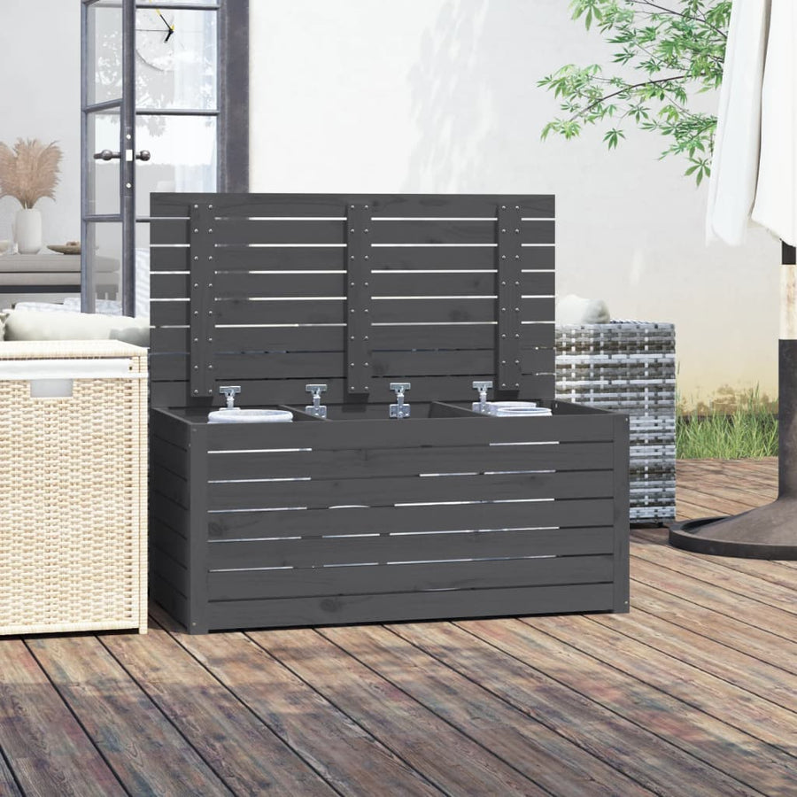 Tuinbox 101X50,5X46,5 Cm Massief Grenenhout Grijs