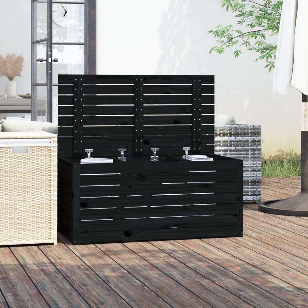 Tuinbox 101X50,5X46,5 Cm Massief Grenenhout Zwart
