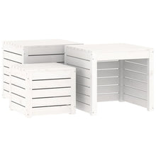 3-Delige Tuinboxset Massief Grenenhout Wit