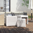 Tuinboxset massief grenenhout wit 3-delig