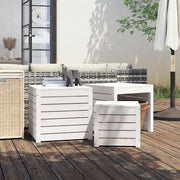 3-piece Garden Storage Box Set Solid Pinewood White