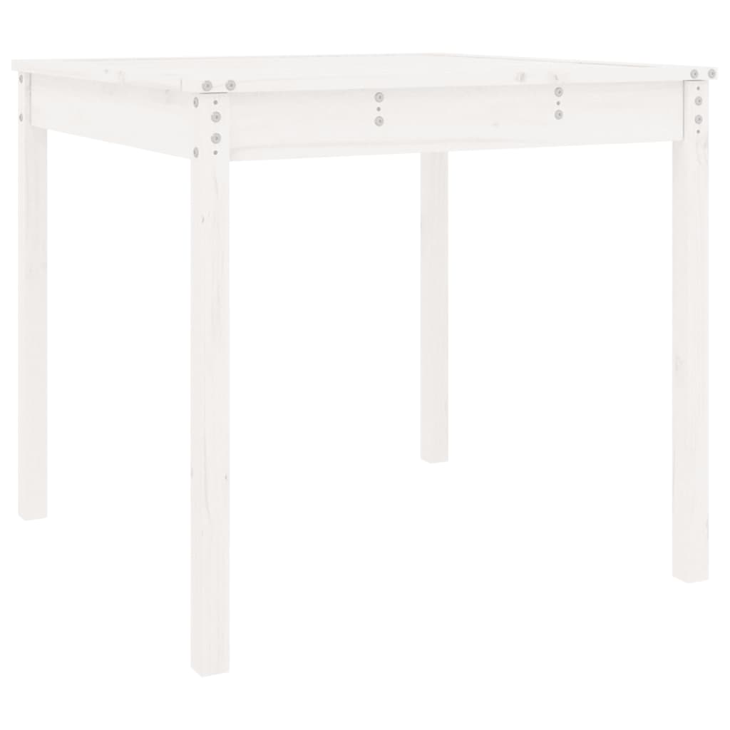 Tuintafel 82,5X82,5X76 Cm Massief Grenenhout Wit 82.5 x 82.5 x 76 cm Wit grenenhout